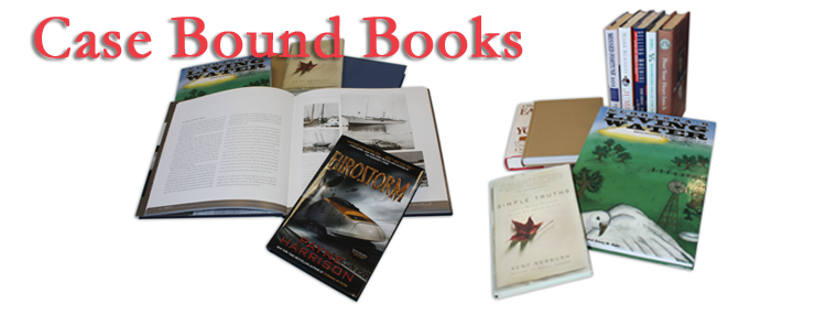 Book printing solutions from Think, rotating banner of case bound, perfect bound, magazines, directories, and printed collateral